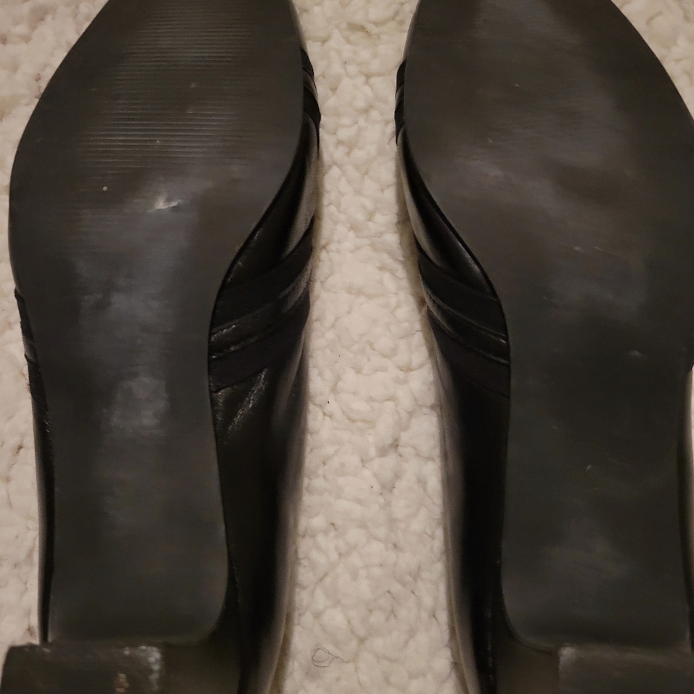 WOMENS S.R.O. SAMMI LEATHER HEEL PUMPS BLACK SIZE 8 - Picture 10 of 13